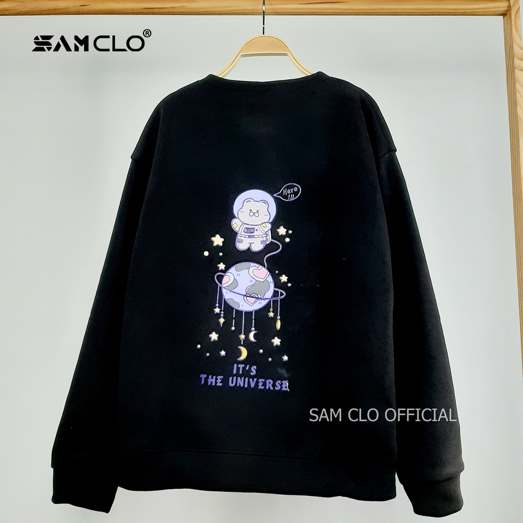 Áo SWEATER nữ tay dài nỉ ulzzang thu đông freesize form rộng dáng unisex in HÌNH CẦU TÍM