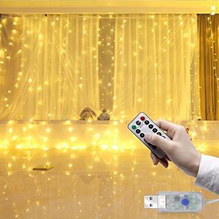 1/2/3m Remote Control LED Window Curtain Garland String Lights for Outdoor Home Christmas Weddin Garden Party Decoration