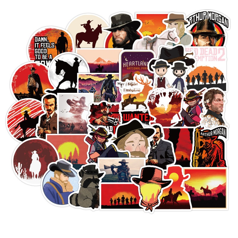 Bộ 50 Hình Dán red dead: redemption Chống Thấm Nước