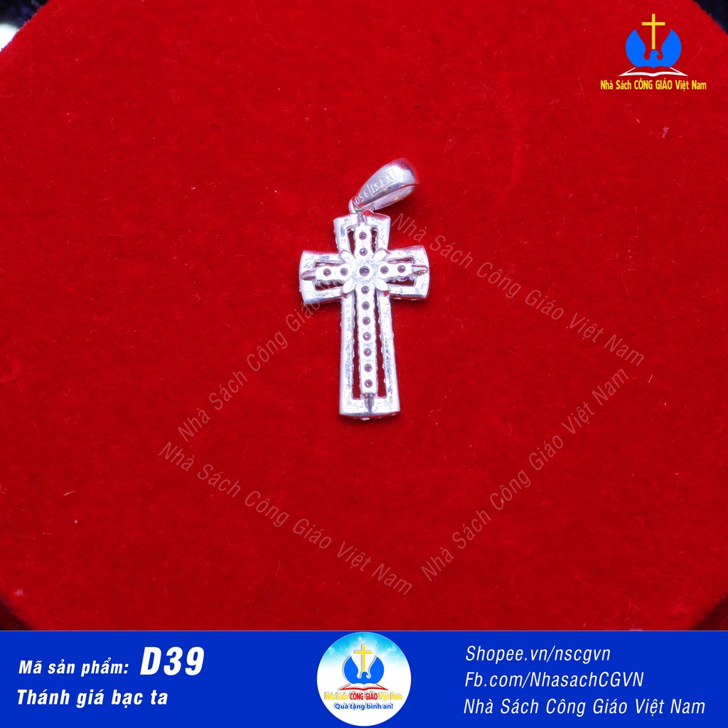 Thánh giá bạc ta - Mặt dây chuyền  D39 cho nam nữ, trẻ em - Quà tặng Công Giáo