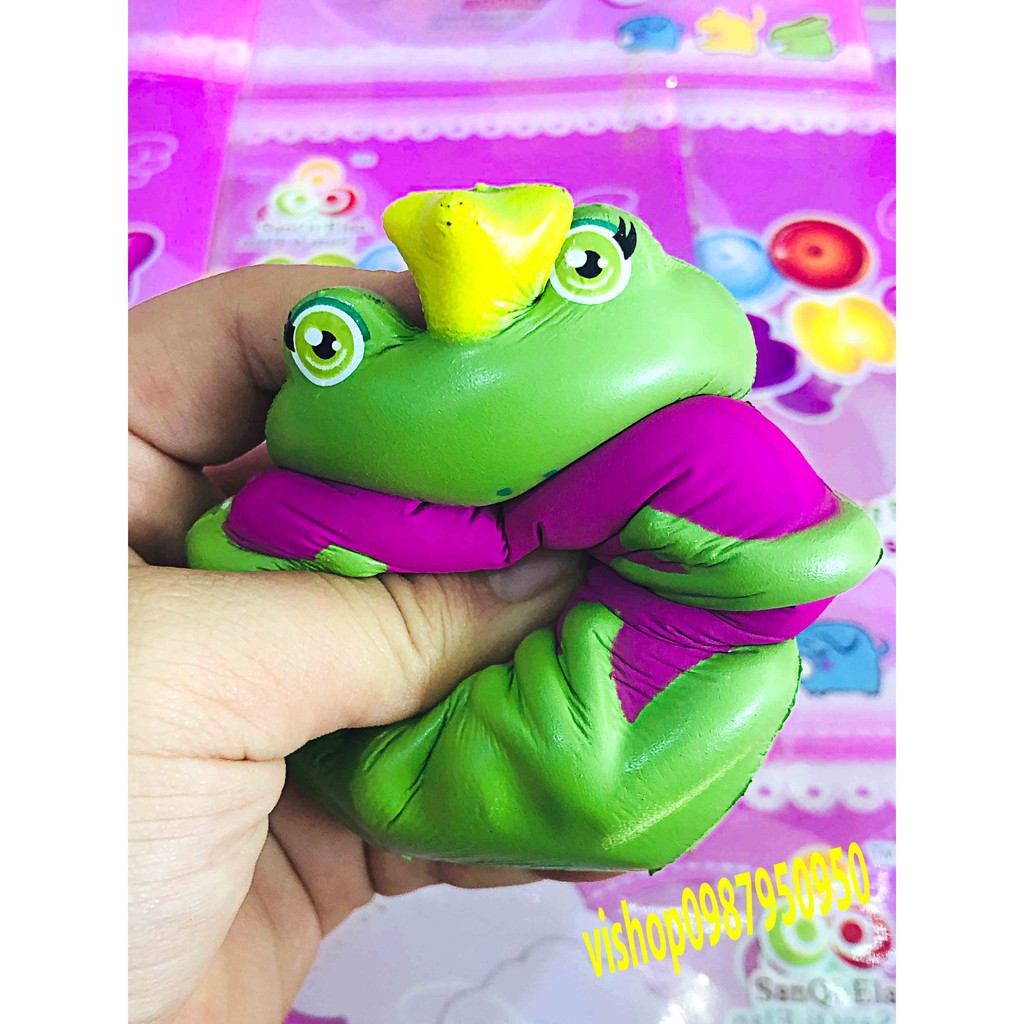 ĐỒ CHƠI SQUISHY ẾCH ÔM TRÁI TIM mã FTC48 Vgod