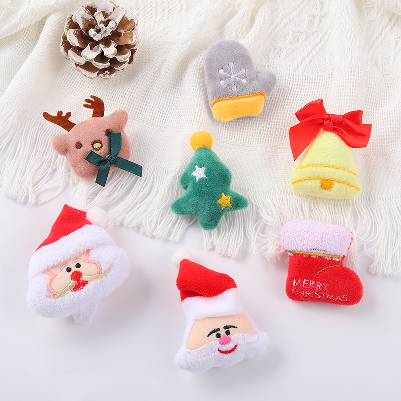 Huy hiệu cài áo thiết kế nhiều mẫu Giáng Sinh tùy chọn dệt kim đáng yêu