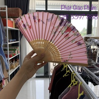 Quạt Tay Cổ Trang - Vải Lụa cao cấp