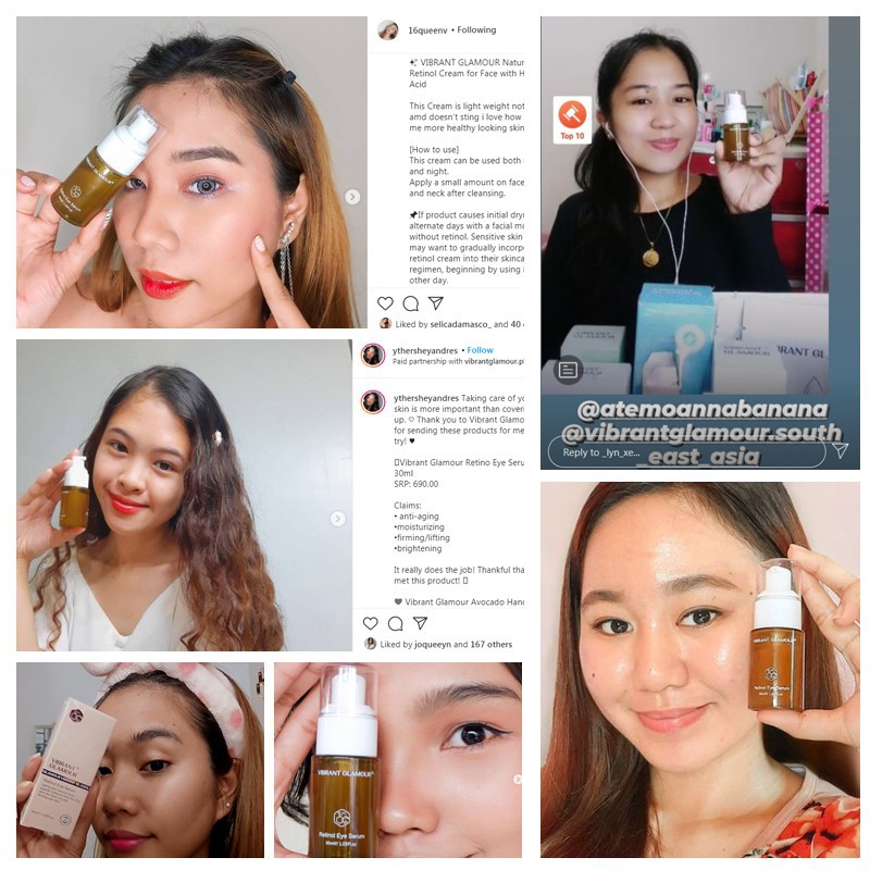 Serum VIBRANT GLAMOUR Collagen Vitamin A Hoạt Tính Tái Tạo Da Mắt Chống Lão Hóa Dưỡng Ẩm Làm Trắng Vùng Da Mắt 30 Ml