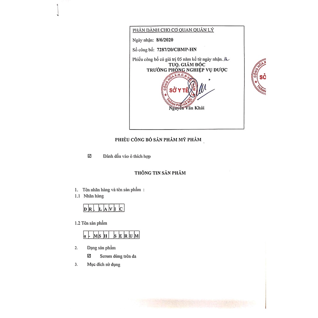 Serum dưỡng da nám Dr.Lavic α- MSH Serum dưỡng ẩm dưỡng trắng da phòng chống tái phát nám công nghệ USA 10ml DR 908