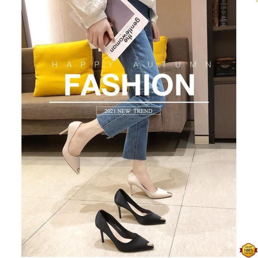 💖FULLBOX💖 Giày cao gót mũi nhọn đính đá 7 phân loại 1 sale '