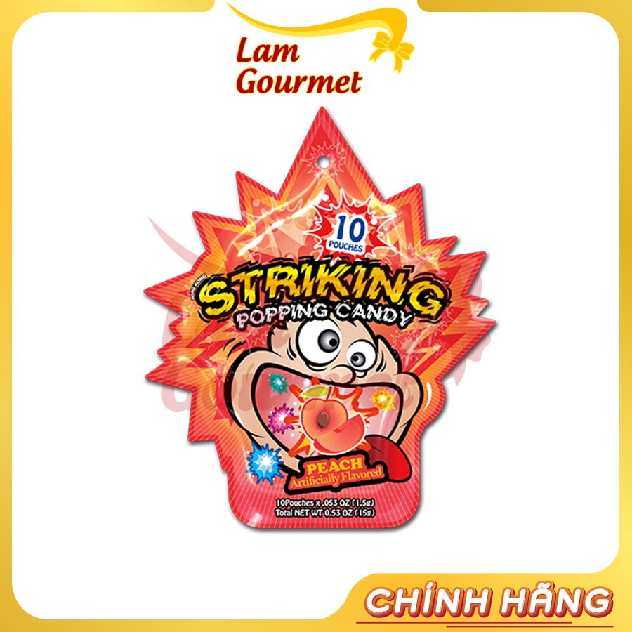 Combo 5 Gói Kẹo Nổ Trái Cây Striking Popping Candy Hong Kong Ngẫu Nhiên 15g - Lam Gourmet