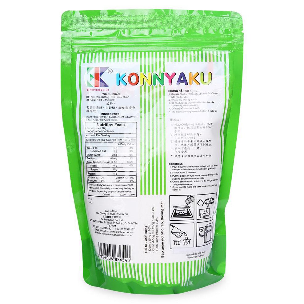 Bột Rau Câu Pha Sẵn Konnyaku Bịch 560G