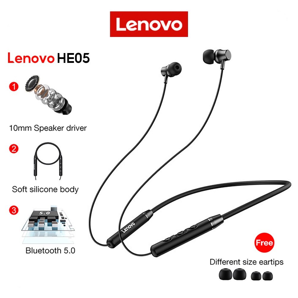 Tai nghe không dây Thể Thao Lenovo HE05 Có Vòng Đeo Cổ Có Nam Châm