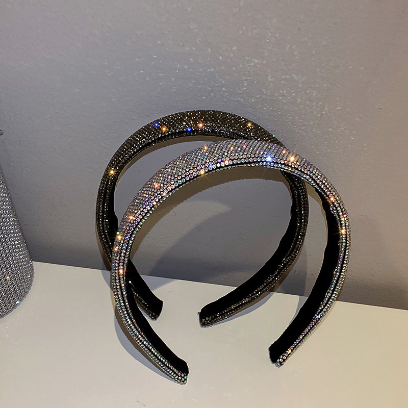 Băng Đô Cài Tóc Dạng Bấm Đính Đá Kim Cương Toàn Bộ Lấp Lánh Thời Trang Đơn Giản Cá Tính