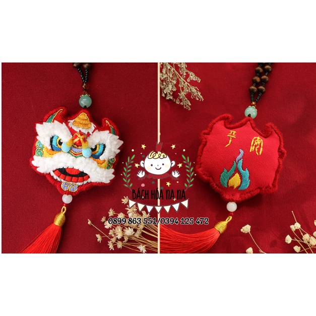 DIY BỘ KIT TỰ THÊU ĐẦU LÂN MẬP - CẦU MAY LÀM MÓC KHOÁ TÚI THƠM TREO Ô TÔ VÀ QUÀ TẶNG - NANA SHOP HANDMADE