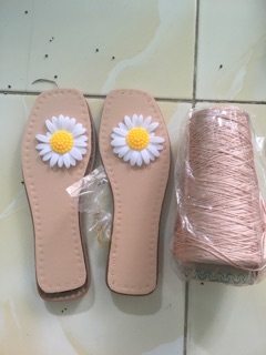Full set phụ kiện móc dép đế + sợi,không kèm hoa