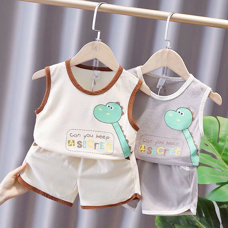 Set bộ ba lỗ Minky mom chất thun lạnh cao cấp cho bé trai ngay hè 6-16kg