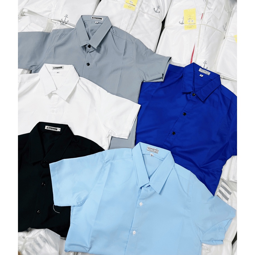 Hàng Hot Sơ Mi nam Trơn Tay ngắn Công Sở Soái Ca Siêu Hot