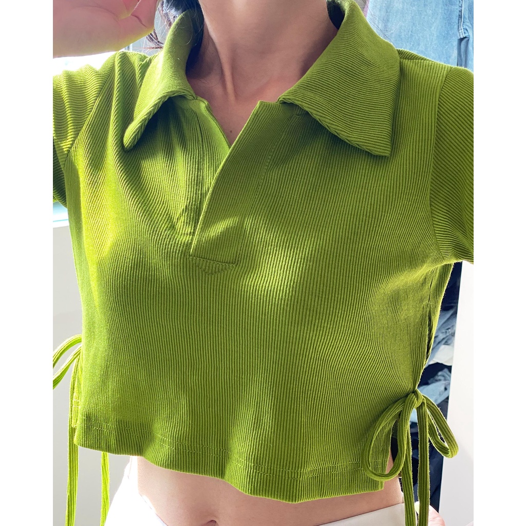Áo croptop nữ Đen Clothing chất thun gân co giãn AC02