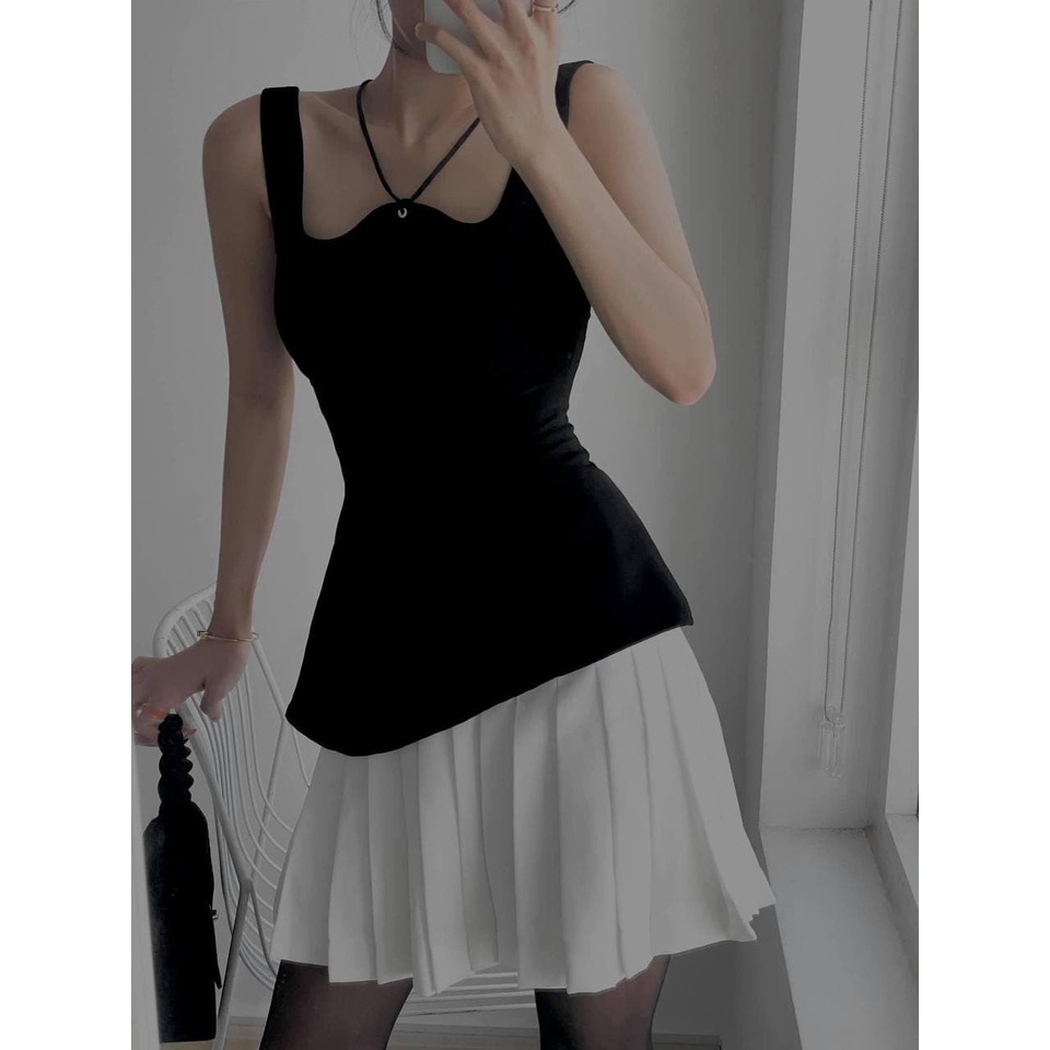 Áo Vạt Xéo Khoen Cổ - Áo 2 dây tà vạt chéo