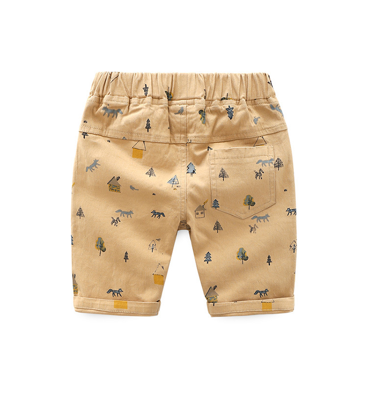 Quần short Soffny cotton mềm co giãn màu trơn dáng rộng dài đến đầu gối cho bé trai