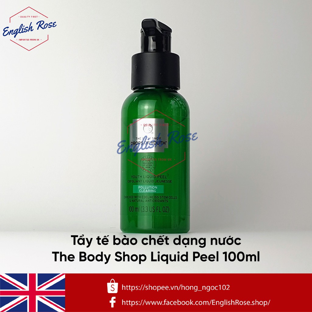 [BILL UK] Tẩy tế bào chết The Body Shop DROPS OF YOUTH LIQUID PEEL 100ML + Vitamin C Glow