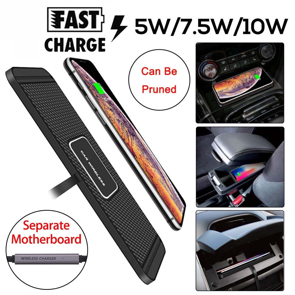 Đế Sạc Nhanh Không Dây Chống Trượt Cho Điện Thoại Di Động Trên Xe Hơi