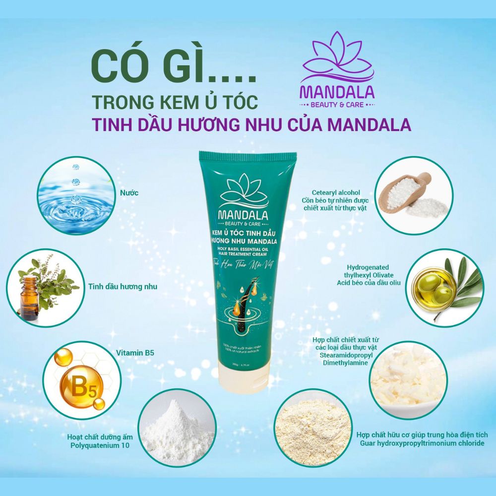 Dầu Xả Thảo Dược Mandala Kem Ủ Tóc Mặt Nạ Tóc Dưỡng Tóc Mềm Mượt Dày Bồng Chắc Khoẻ | BigBuy360 - bigbuy360.vn