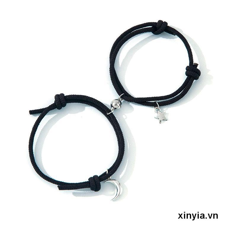 Vòng Tay Dây Đan Mặt Trăng Ngôi Sao Đơn Giản Thu Hút Quyến Rũ Có Thể Điều Chỉnh Cho Cặp Đôi