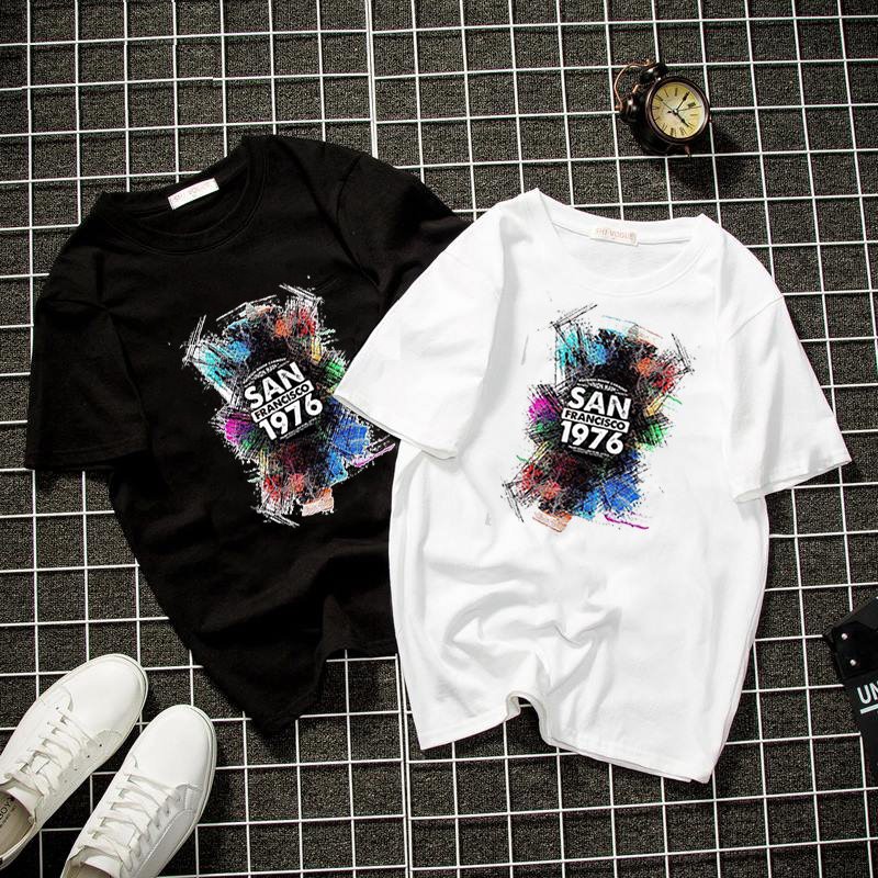 Áo thun unisex form rộng chữ kiểu 1976 vải dày mịn 2019T1753