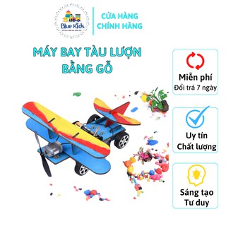 Đồ chơi khoa học STEAM tự làm máy bay tàu lượn bằng gỗ, kích thích sáng tạo và phát triển trí tuệ