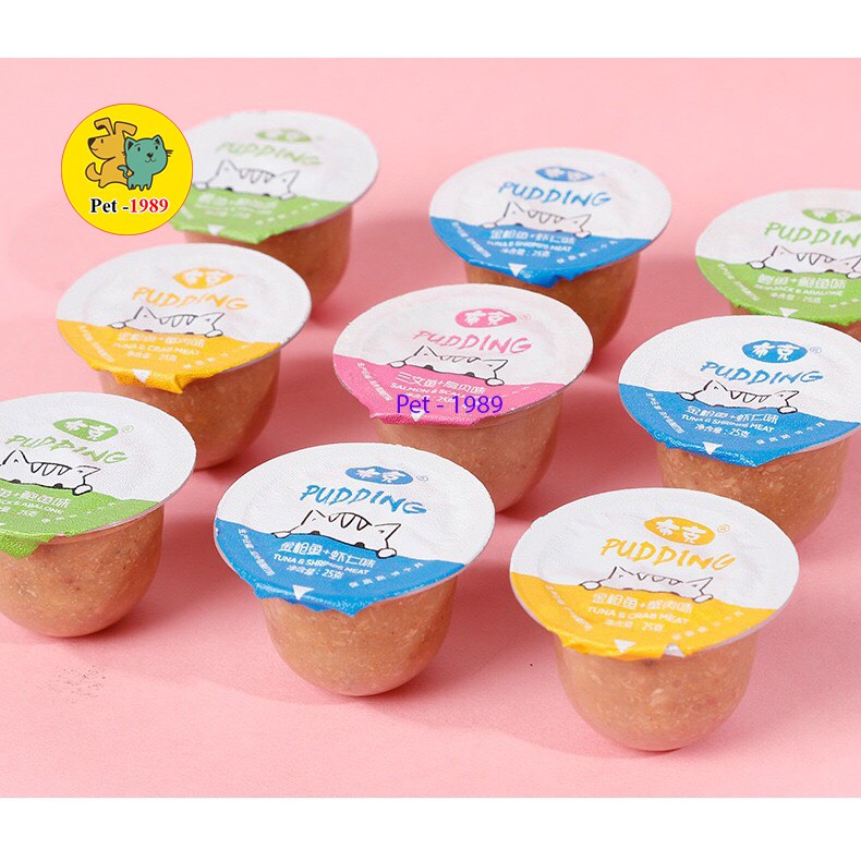 THỨC ĂN CHO CHÓ MÈO PUDDING VỊ CÁ NGỪ 1 túi ( 10 puding )  Pet - 1989