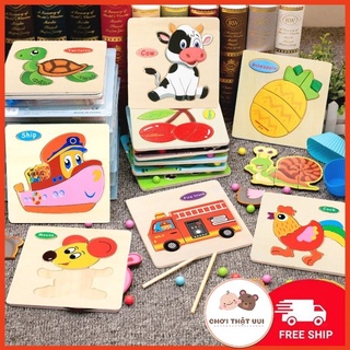 Ghép hình gỗ 3D Montessori