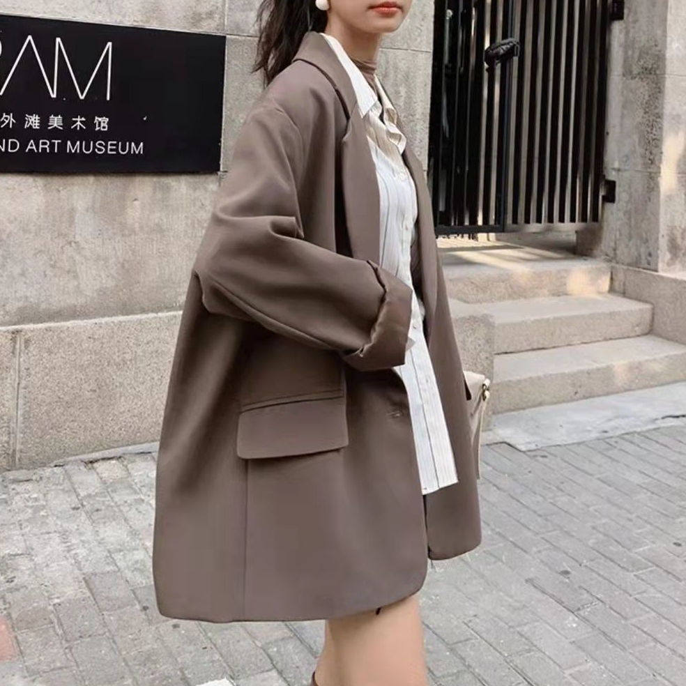 Áo Khoác Blazer Dáng Rộng Phong Cách Hàn Quốc Thời Trang Xuân Thu 2023 Kiểu Mới Cho Nữ