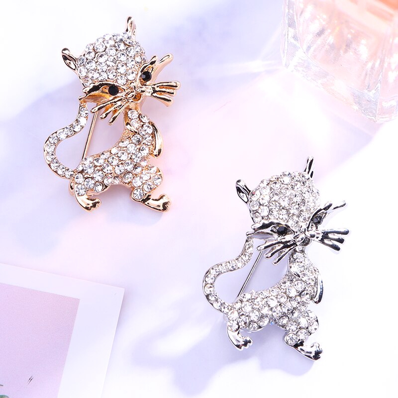 Ghim cài áo hình chú mèo đeo nơ bằng kim loại tráng men màu xanh lá / đen xinh xắn thời trang cho nữ