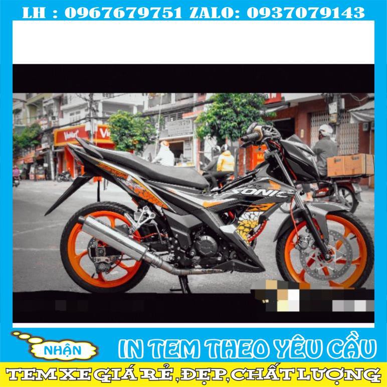 TEM RỜI SONIC 150 ĐEN CAM