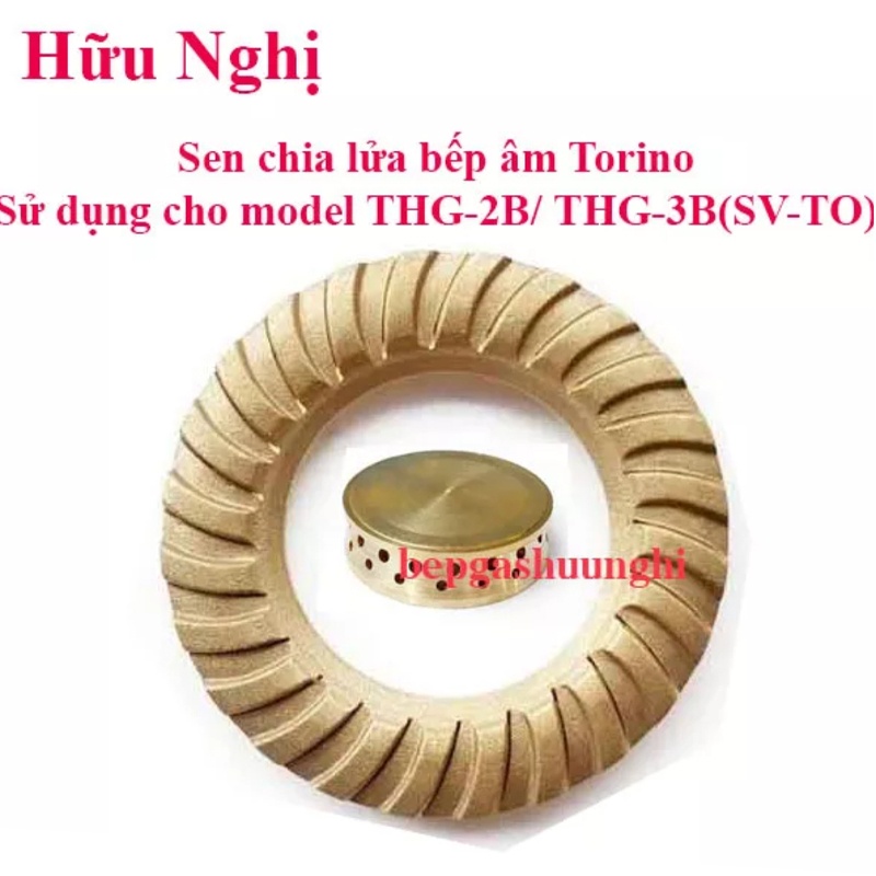 Mâm chia lửa bếp gas âm, đầu đốt bếp ga Torino THG-2B (SV ) / SHB-3B ( SV ),