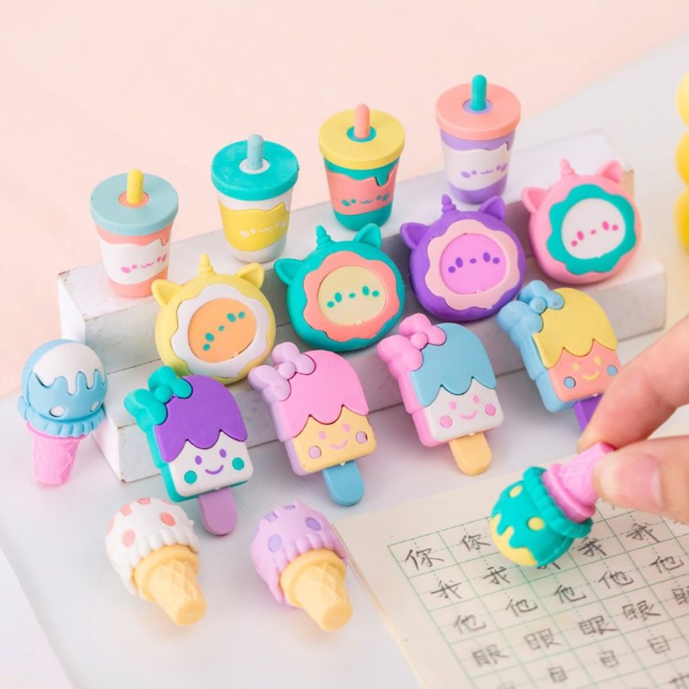 Set tẩy bút chì 2B Pison nhiều mẫu dễ thương có thể làm quà tặng cho bé - 1 bộ