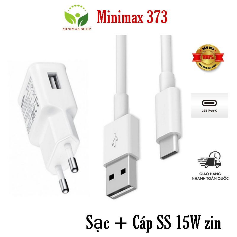 Bộ Sạc nhanh SS 15W zin + cáp sạc USB - TYPE C zin (tặng kèm quà siêu cute)