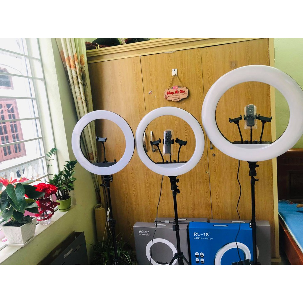 Đèn Livestream size  to và chân 2m1 Hỗ Trợ Chụp Ảnh Make up Trang Điểm nhiều Chế Độ Sáng