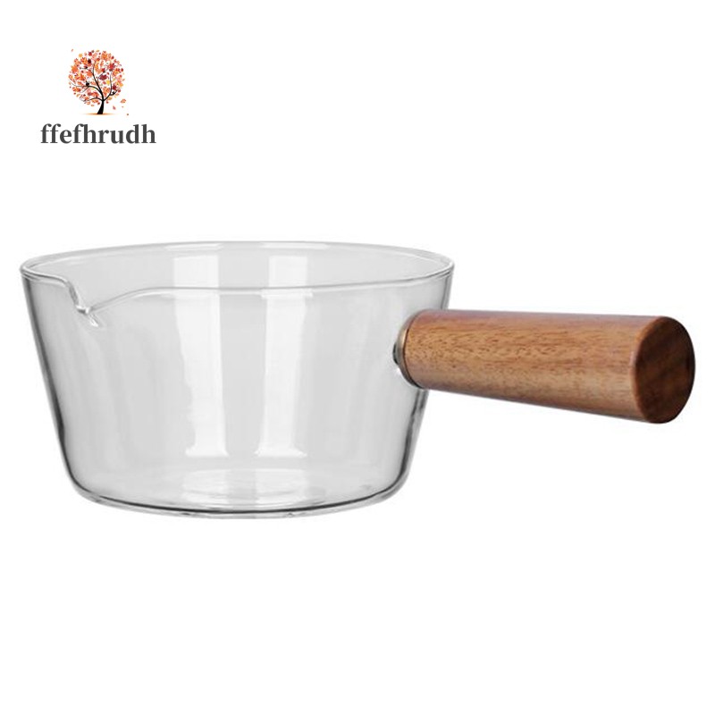 Nồi Nấu Ăn Bằng Thủy Tinh Cán Gỗ Dung Tích 400ml