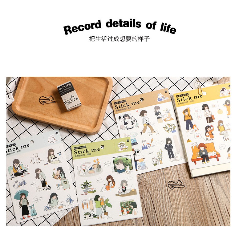 Sticker cute hình dán dễ thương miếng dán công chúa trang trí sổ planner bullet journal dụng cụ dán Stick Me