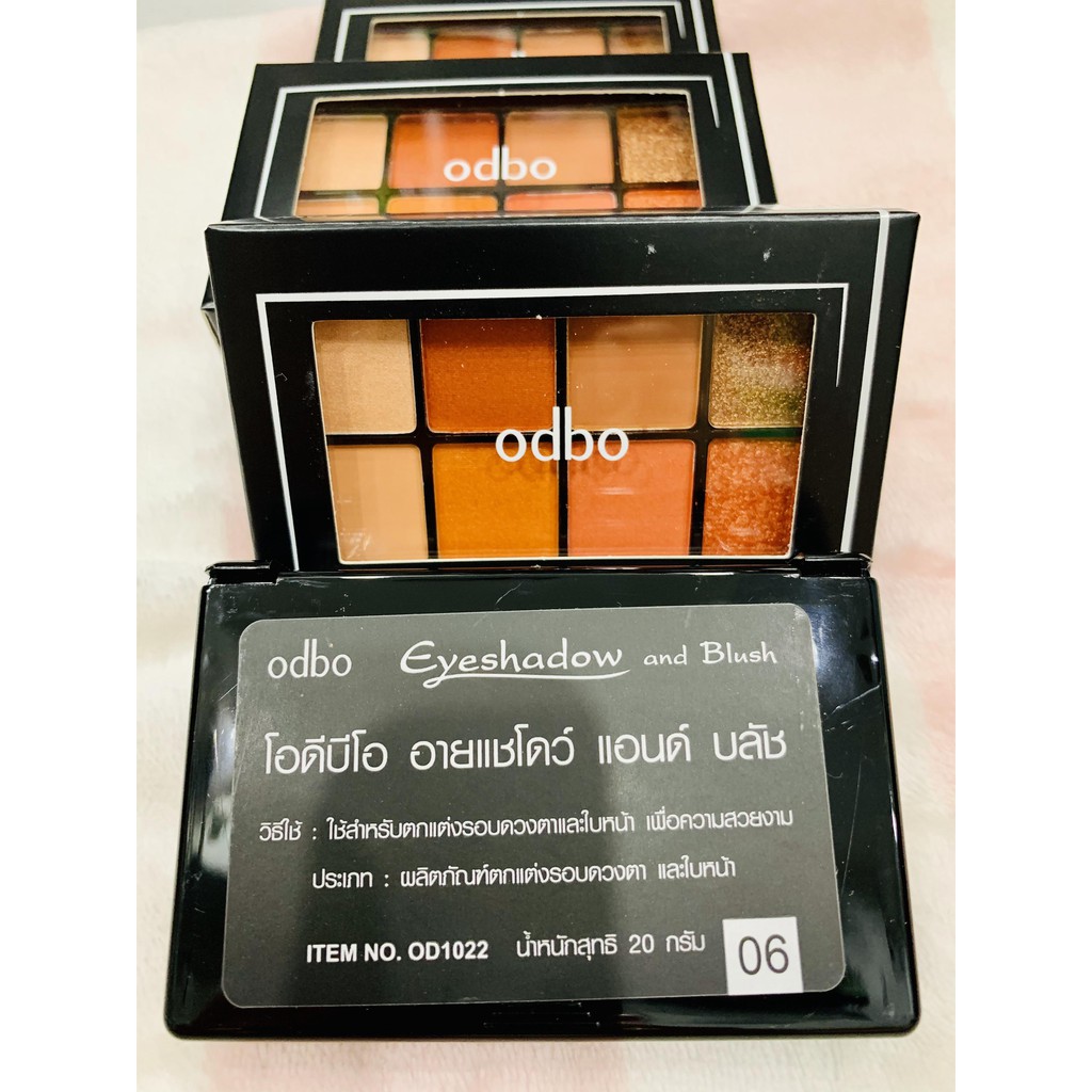 BẢNG MÀU MẮT 8 Ô 2 TẦNG ( CÓ MÁ HỒNG) ODBO EYESHADOW AND BLUSH OD1022