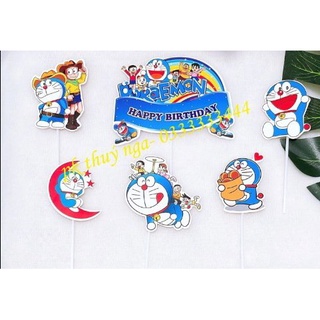 Set cắm bánh Set cắm Doremon - phụ kiện bánh kem