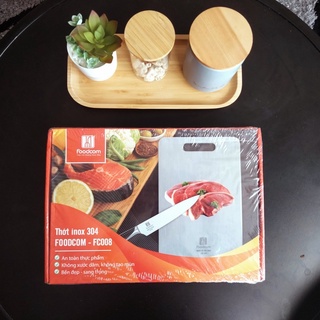 Thớt inox kháng khuẩn - Sus 304 - FC008 - Thớt chống ẩm mốc - Size 30x23cm - Hàng chính hãng Foodcom