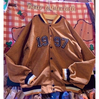 Áo Khoác Bomber Nhung Unisex Thêu Logo 1997 Siêu Đẹp - Shop3nunisex