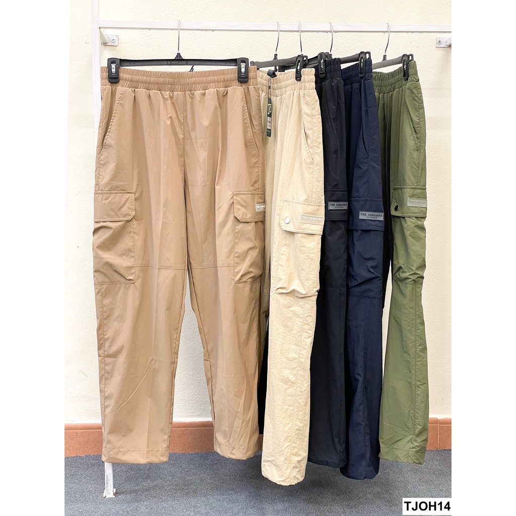 Quần dài, quần ống suông TJO Basic Woven Cargo Pant - Chất liệu poly, ống bo chun