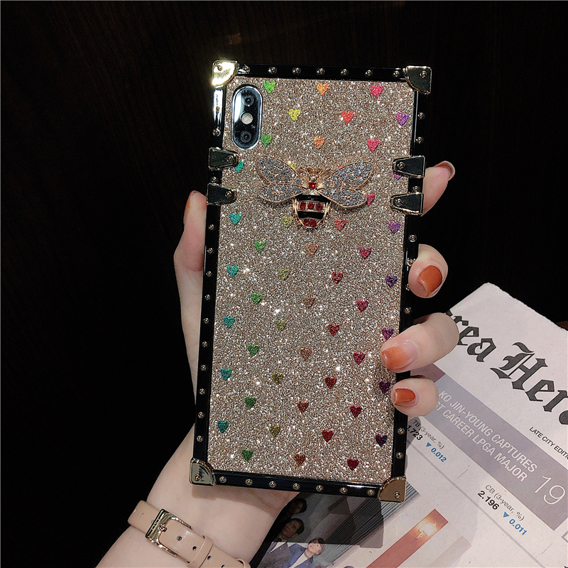 Ốp điện thoại vuông silicon mềm chống rơi vỡ in hình con ong thời trang cá tính cho iPhone 6 6s 11 XS Max 11 Pro Max