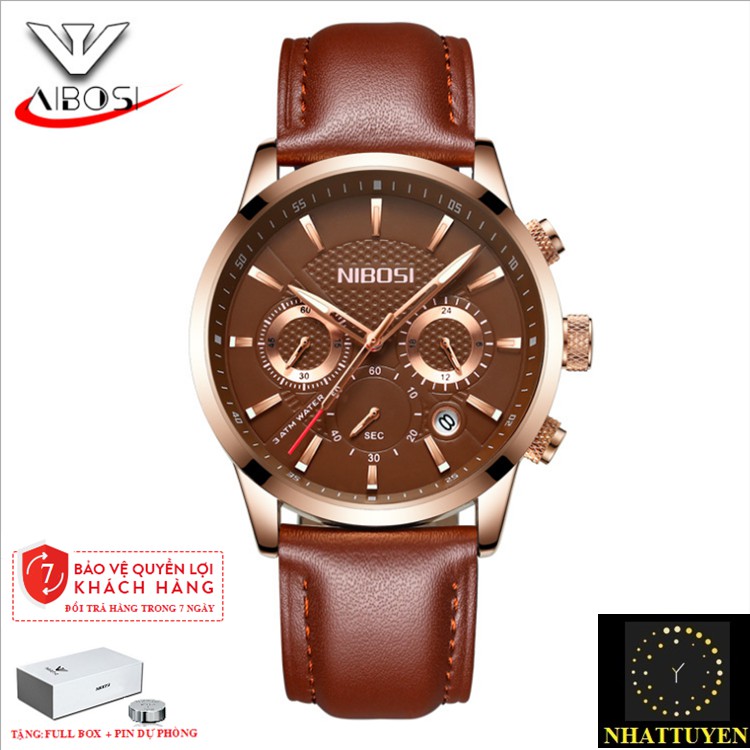 ĐỒNG HỒ NAM NIBOSI 2313 (1985) - CHÍNH HIỆU DÂY DA TRƠN CHẠY FULL 6 KIM, CHỐNG NƯỚC VÀ CHỐNG XƯỚC | BigBuy360 - bigbuy360.vn