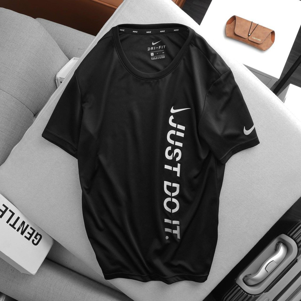 [bigsize &lt;140kg] áo thun lạnh thể thao nam bigsize tay ngắn không cổ just do it