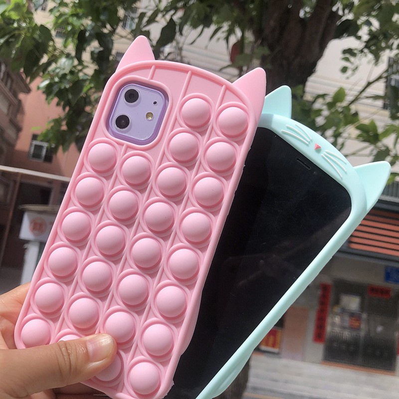 Ốp Điện Thoại Hình Mèo Chơi Game Giảm Căng Thẳng Cho For iPhone 11 12 Pro Max X Xs Xr Se 6 7 8 Plus Se 2020