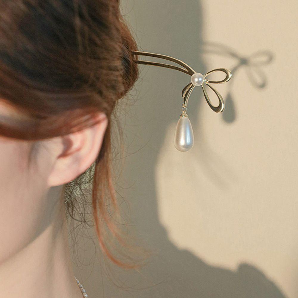 Trâm Cài Tóc Đính Ngọc Trai Nhân Tạo Phong Cách Hàn Quốc Hiện Đại Cho Nữ