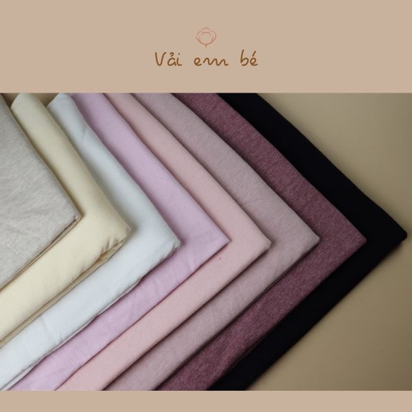 Vải thun cotton màu 2 chiều cho bé