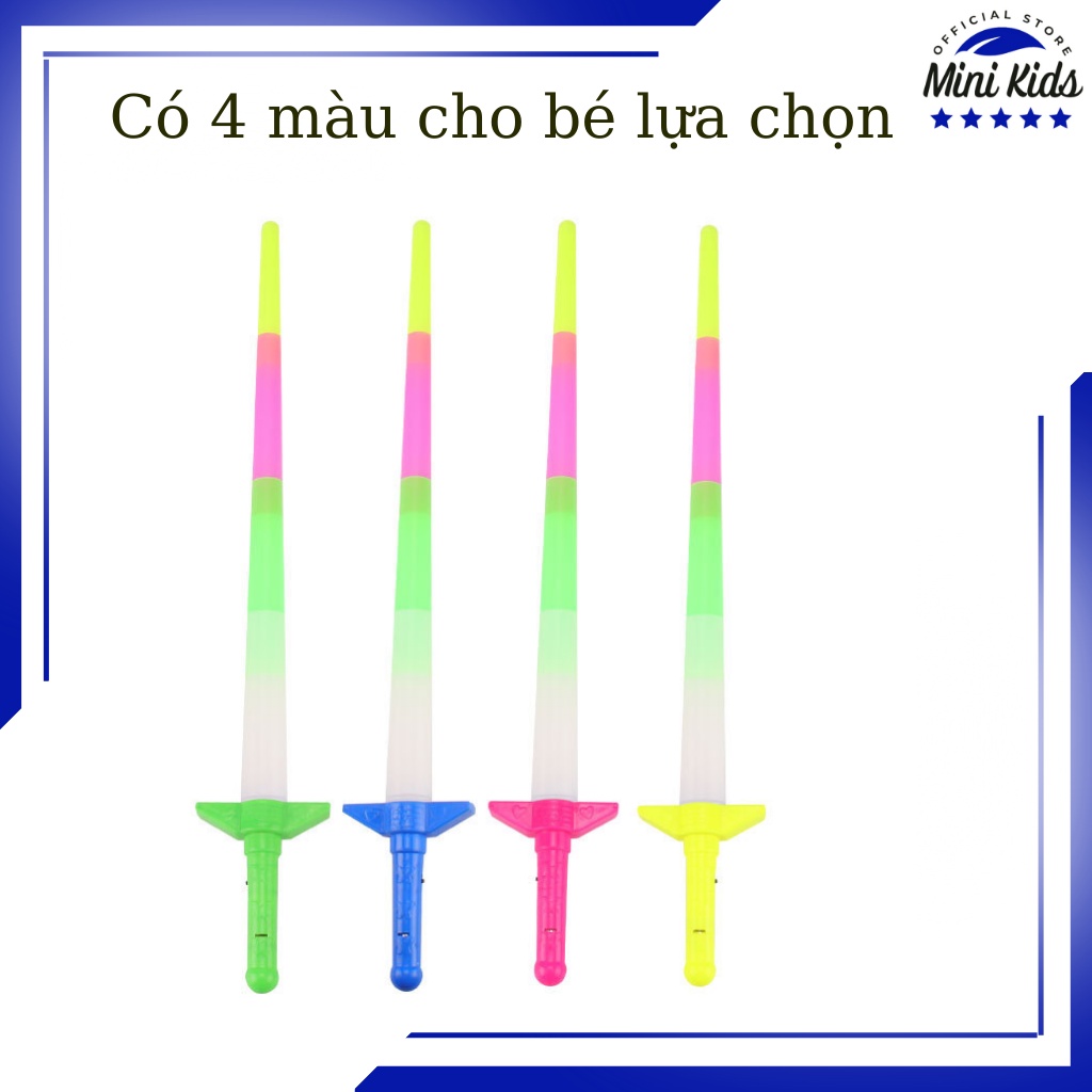 Kiếm đồ chơi 4 đoạn có đèn LED phát sáng, Gậy ánh sáng 4 khúc dài 69cm thích hợp đi chơi lễ hội - Đồ chơi MiniKids